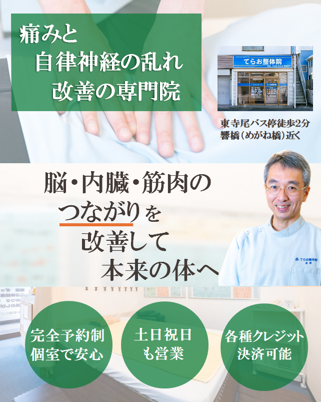てらお整体院は、痛みと自律神経の専門院です