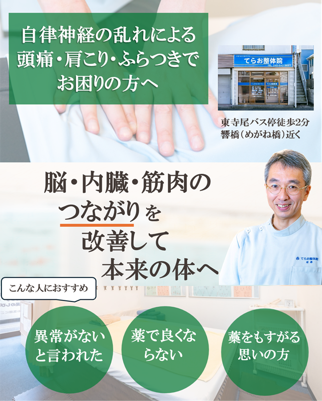 てらお整体院は、痛みと自律神経の専門院です