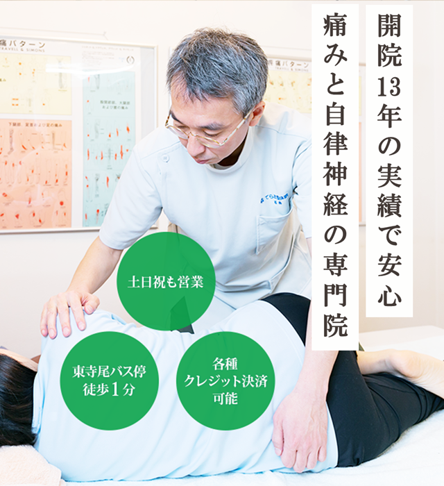 てらお整体院は、痛みと自律神経の専門院です